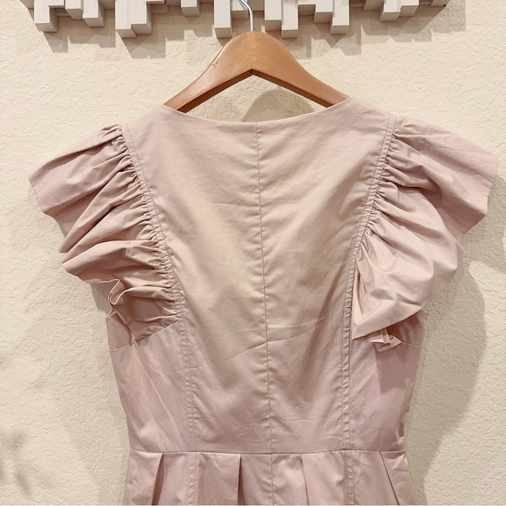 En Saison Leighton Ruffled Mini Dress in Stone Beige Size Small NWT - Picture 4 of 7